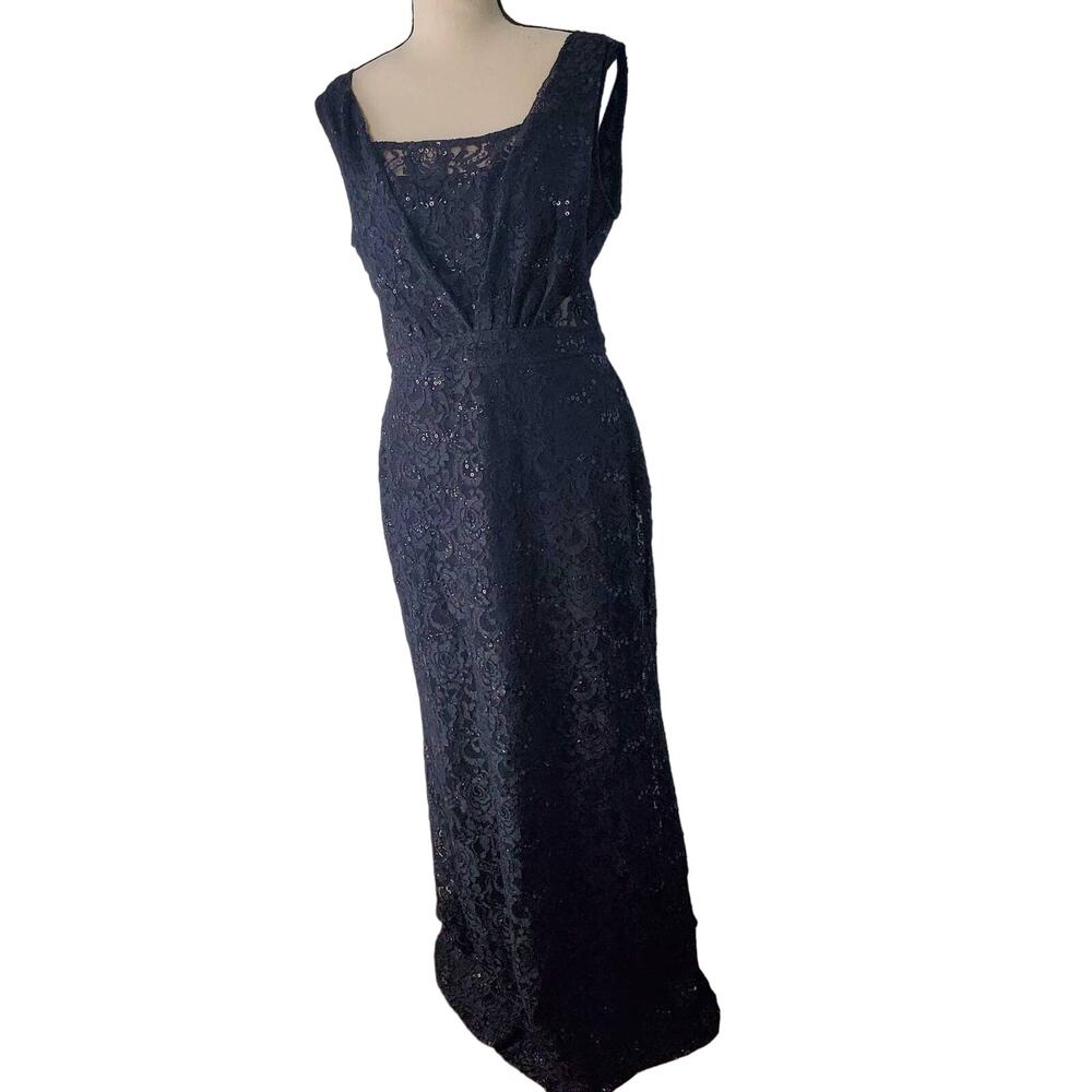 Maria Bonita Black Lace Sequin Party Dress - Size L